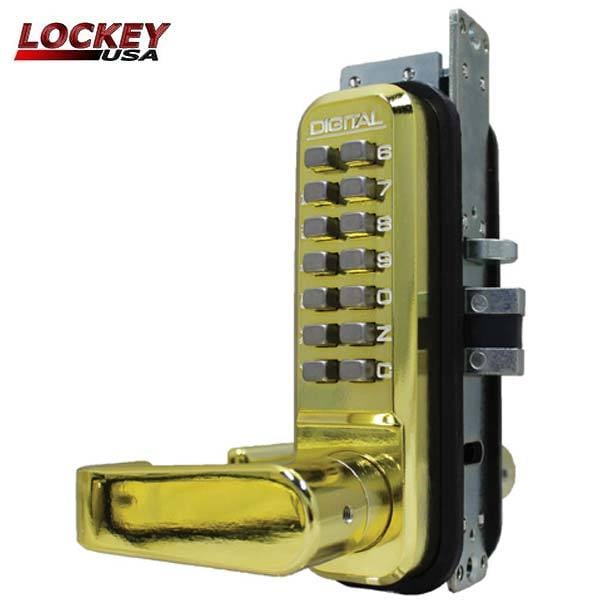 2985-DC - Narrow-Stile Mechanical Keypad Keyless Lever - Passage - Double Combination - Jet